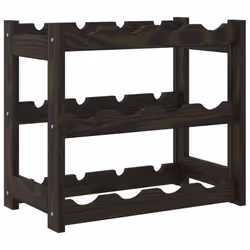 vidaXL Wine Rack Wine Shelf Bottle Holder Wine Drinking Rack Solid Wood Pine - black, 12 bottle - Additional view 4