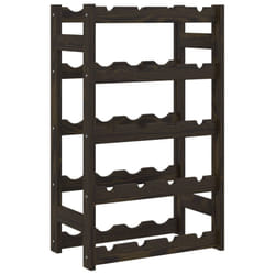vidaXL Wine Rack Wine Shelf Bottle Holder Wine Drinking Rack Solid Wood Pine - black, 20 bottle