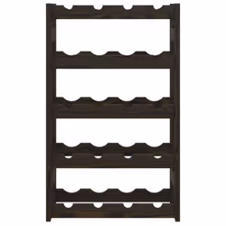 vidaXL Wine Rack Wine Shelf Bottle Holder Wine Drinking Rack Solid Wood Pine - black, 20 bottle