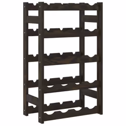 vidaXL Wine Rack Wine Shelf Bottle Holder Wine Drinking Rack Solid Wood Pine - black, 20 bottle - Additional view 4