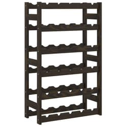 vidaXL Wine Rack Wine Shelf Bottle Holder Wine Drinking Rack Solid Wood Pine - black, 30 bottle