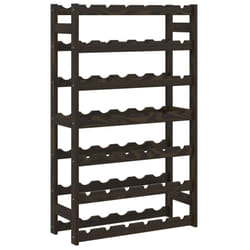 vidaXL Wine Rack Wine Shelf Bottle Holder Wine Drinking Rack Solid Wood Pine - black, 42 bottle