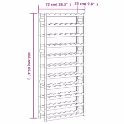 vidaXL Wine Rack Wine Shelf Bottle Holder Wine Drinking Rack Solid Wood Pine - black, 77 bottle
