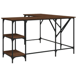 vidaXL Desk Office Desk Computer Table Study Writing Table Engineered Wood - brown oak