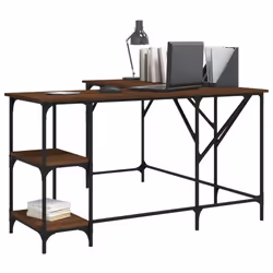 vidaXL Desk Office Desk Computer Table Study Writing Table Engineered Wood - brown oak - Additional view 2