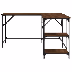 vidaXL Desk Office Desk Computer Table Study Writing Table Engineered Wood - brown oak - Additional view 4