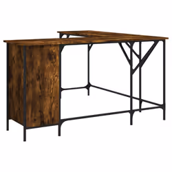 vidaXL Desk Office Desk Computer Table Study Writing Table Engineered Wood - smoked oak