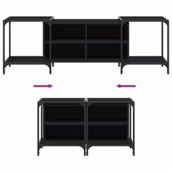 vidaXL TV Cabinet TV Unit Media TV Stand Entertainment Centre Engineered Wood - black, 153 x 37 x 50 cm - Additional view 6