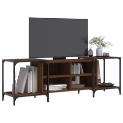 vidaXL TV Cabinet TV Unit Media TV Stand Entertainment Centre Engineered Wood - brown oak, 153 x 37 x 50 cm - Additional view 2