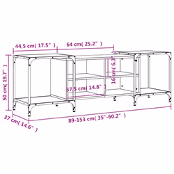 vidaXL TV Cabinet TV Unit Media TV Stand Entertainment Centre Engineered Wood - brown oak, 153 x 37 x 50 cm - Additional view 9