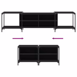 vidaXL TV Cabinet TV Unit Media TV Stand Entertainment Centre Engineered Wood - black, 203 x 37 x 50 cm - Additional view 6
