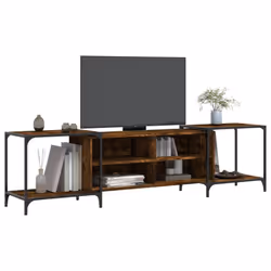 vidaXL TV Cabinet TV Unit Media TV Stand Entertainment Centre Engineered Wood - smoked oak, 203 x 37 x 50 cm