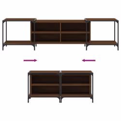 vidaXL TV Cabinet TV Unit Media TV Stand Entertainment Centre Engineered Wood - brown oak, 203 x 37 x 50 cm - Additional view 6