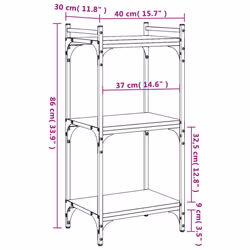vidaXL Bookcase Bookshelf Storage Cabinet Rack Book Shelf Engineered Wood - black - Additional view 8