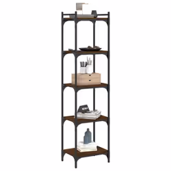 vidaXL Bookcase Bookshelf Storage Cabinet Rack Book Shelf Engineered Wood - brown oak, 40 x 30 x 154 cm - Additional view 2