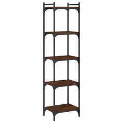 vidaXL Bookcase Bookshelf Storage Cabinet Rack Book Shelf Engineered Wood - brown oak, 40 x 30 x 154 cm - Additional view 5