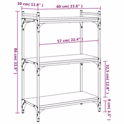 vidaXL Bookcase Bookshelf Storage Cabinet Rack Book Shelf Engineered Wood - black, 60 x 30 x 86 cm - Additional view 3