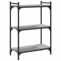 vidaXL Bookcase Bookshelf Storage Cabinet Rack Book Shelf Engineered Wood - grey sonoma, 60 x 30 x 86 cm - Additional view 5