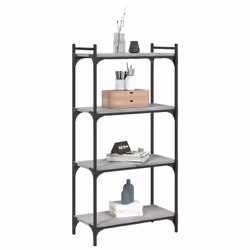 vidaXL Bookcase Bookshelf Storage Cabinet Rack Book Shelf Engineered Wood - grey sonoma, 60 x 30 x 120 cm - Additional view 2