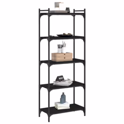 vidaXL Bookcase Bookshelf Storage Cabinet Rack Book Shelf Engineered Wood - black, 60 x 30 x 154 cm - Additional view 2