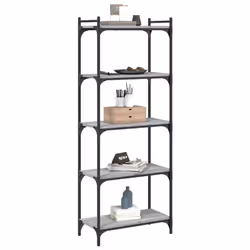 vidaXL Bookcase Bookshelf Storage Cabinet Rack Book Shelf Engineered Wood - grey sonoma, 60 x 30 x 154 cm - Additional view 2