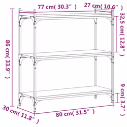 vidaXL Bookcase Bookshelf Storage Cabinet Rack Book Shelf Engineered Wood - smoked oak - Additional view 8