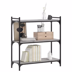 vidaXL Bookcase Bookshelf Storage Cabinet Rack Book Shelf Engineered Wood - grey sonoma, 80 x 30 x 86 cm - Additional view 2