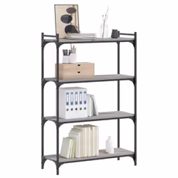 vidaXL Bookcase Bookshelf Storage Cabinet Rack Book Shelf Engineered Wood - grey sonoma, 80 x 30 x 120 cm - Additional view 2