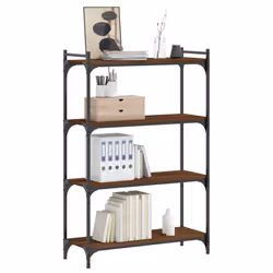 vidaXL Bookcase Bookshelf Storage Cabinet Rack Book Shelf Engineered Wood - brown oak, 80 x 30 x 120 cm - Additional view 2
