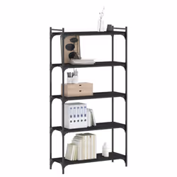 vidaXL Bookcase Bookshelf Storage Cabinet Rack Book Shelf Engineered Wood - black, 80 x 30 x 154 cm - Additional view 2
