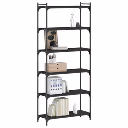 vidaXL Bookcase Bookshelf Storage Cabinet Rack Book Shelf Engineered Wood - black, 80 x 30 x 188 cm - Additional view 2