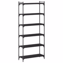 vidaXL Bookcase Bookshelf Storage Cabinet Rack Book Shelf Engineered Wood - black, 80 x 30 x 188 cm - Additional view 5