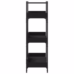 vidaXL Bookcase 3-Tier Bookshelf Storage Cabinet Rack Black Engineered Wood - Additional view 4