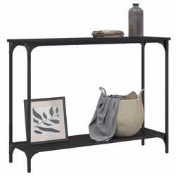 vidaXL Console Table Tea End Table Hallway Sofa Couch Table Engineered Wood - black, 101 x 30.5 x 75 cm