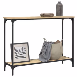 vidaXL Console Table Tea End Table Hallway Sofa Couch Table Engineered Wood - sonoma oak, 101 x 30.5 x 75 cm - Additional view 2