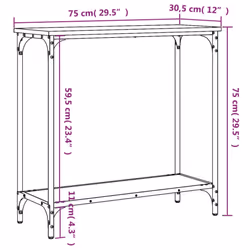 vidaXL Console Table Tea End Table Hallway Sofa Couch Table Engineered Wood - black - Additional view 8