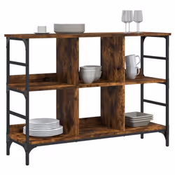vidaXL Sideboard Storage Cabinet Cupboard Cabinet Highboard Engineered Wood - smoked oak, 102 x 32 x 73.5 cm - Additional view 2