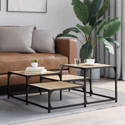 vidaXL Coffee Table Hall Side End Table Sofa Table Grey Sonoma Engineered Wood - sonoma oak, 87.5 x 87.5 x 40 cm - Additional view 2