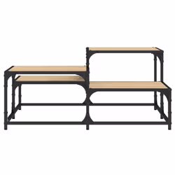 vidaXL Coffee Table Hall Side End Table Sofa Table Grey Sonoma Engineered Wood - sonoma oak, 87.5 x 87.5 x 40 cm - Additional view 4