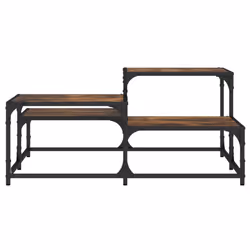 vidaXL Coffee Table Hall Side End Table Sofa Table Grey Sonoma Engineered Wood - smoked oak, 87.5 x 87.5 x 40 cm - Additional view 4