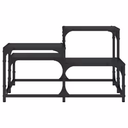 vidaXL Coffee Table Hall Side End Table Sofa Table Grey Sonoma Engineered Wood - black, 68 x 68 x 40 cm - Additional view 4