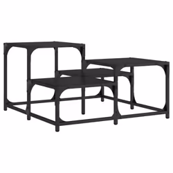 vidaXL Coffee Table Hall Side End Table Sofa Table Grey Sonoma Engineered Wood - black, 68 x 68 x 40 cm - Additional view 5