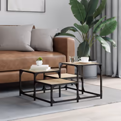 vidaXL Coffee Table Hall Side End Table Sofa Table Grey Sonoma Engineered Wood - sonoma oak, 68 x 68 x 40 cm