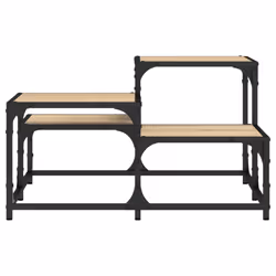 vidaXL Coffee Table Hall Side End Table Sofa Table Grey Sonoma Engineered Wood - sonoma oak, 68 x 68 x 40 cm - Additional view 4