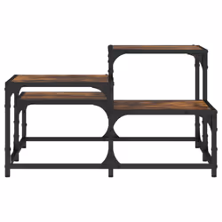 vidaXL Coffee Table Hall Side End Table Sofa Table Grey Sonoma Engineered Wood - smoked oak, 68 x 68 x 40 cm - Additional view 4