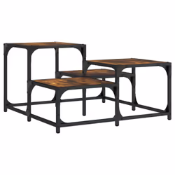 vidaXL Coffee Table Hall Side End Table Sofa Table Grey Sonoma Engineered Wood - smoked oak, 68 x 68 x 40 cm - Additional view 5