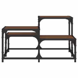 vidaXL Coffee Table Hall Side End Table Sofa Table Grey Sonoma Engineered Wood - brown oak, 68 x 68 x 40 cm - Additional view 4