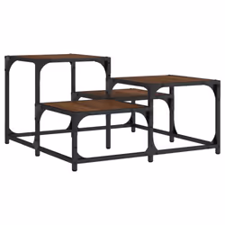 vidaXL Coffee Table Hall Side End Table Sofa Table Grey Sonoma Engineered Wood - brown oak, 68 x 68 x 40 cm - Additional view 5