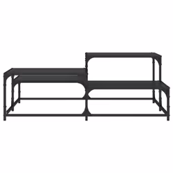 vidaXL Coffee Table Hall Side End Table Sofa Table Grey Sonoma Engineered Wood - black, 107 x 107 x 40 cm - Additional view 4