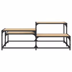 vidaXL Coffee Table Hall Side End Table Sofa Table Grey Sonoma Engineered Wood - sonoma oak, 107 x 107 x 40 cm - Additional view 4